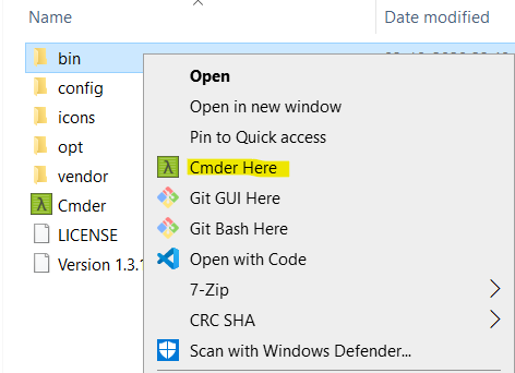 cmder explorer context menu