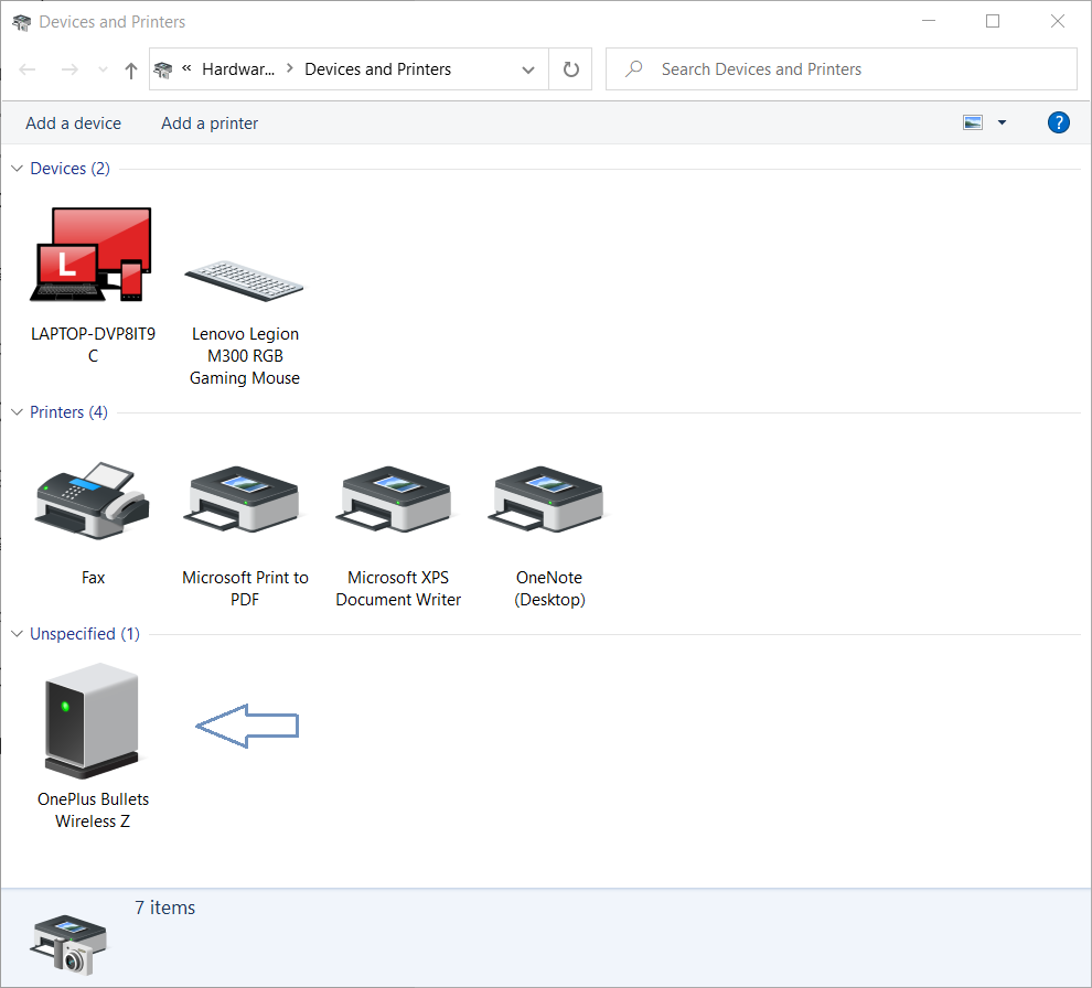 Devices and Printers