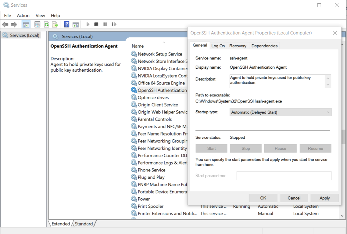 SSH Agent Windows OS