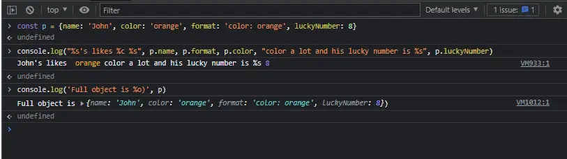 Log formatted message