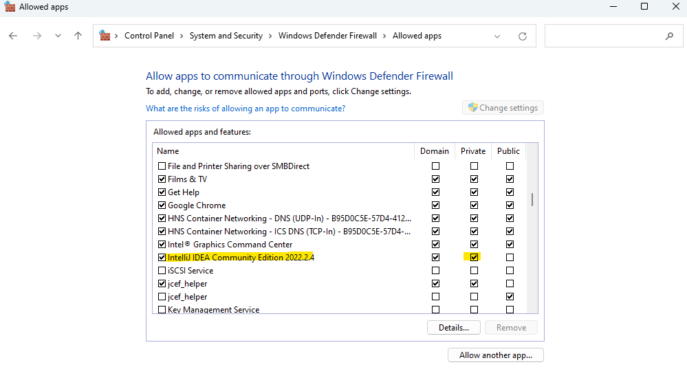 Windows Defender allow Intellij
