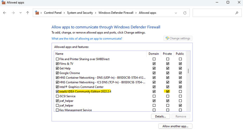 Windows Defender allow Intellij