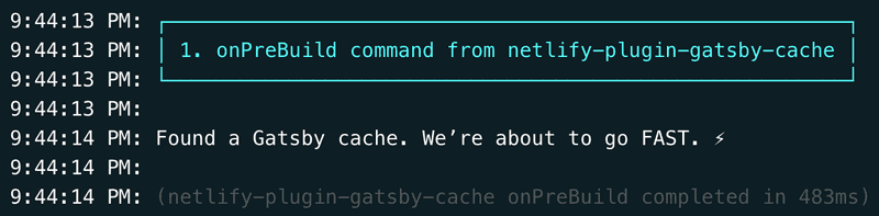 netlify gatsby cache found